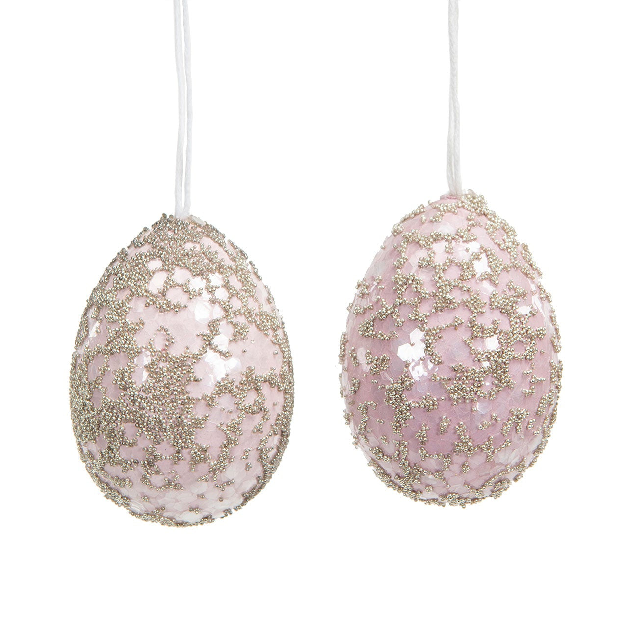 Ägg med hänge i rosa och beige mix från A lot Decoration.