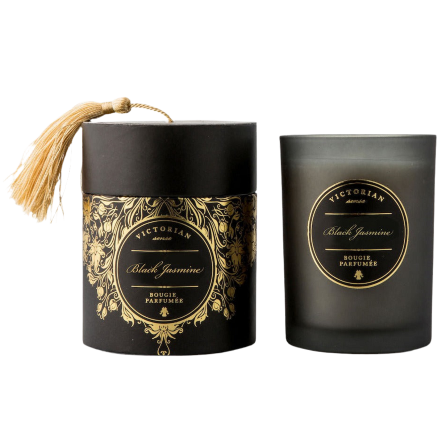 Doftljus Tasselbox från Victorian med en doft av Black Jasmine.