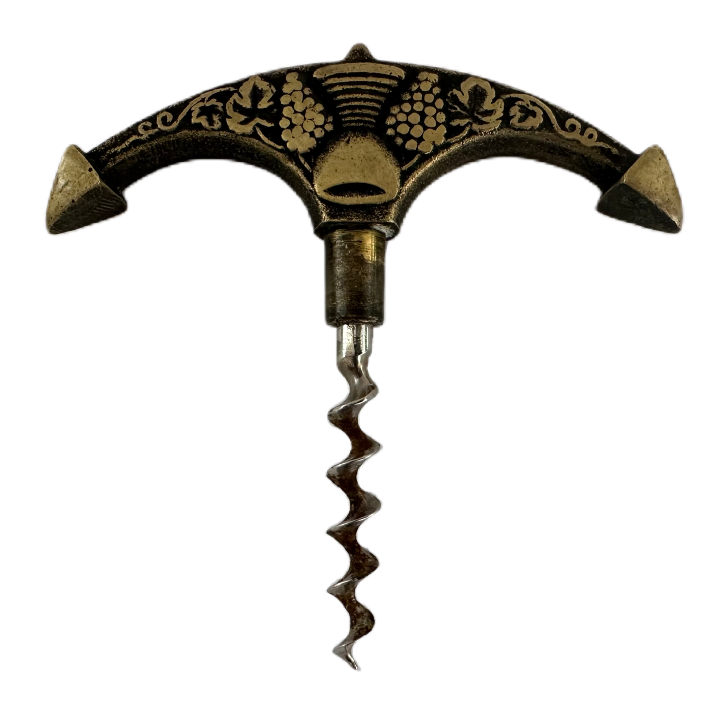 Mässingsfärgad korkskruv i form av ett dekorativt ankare.