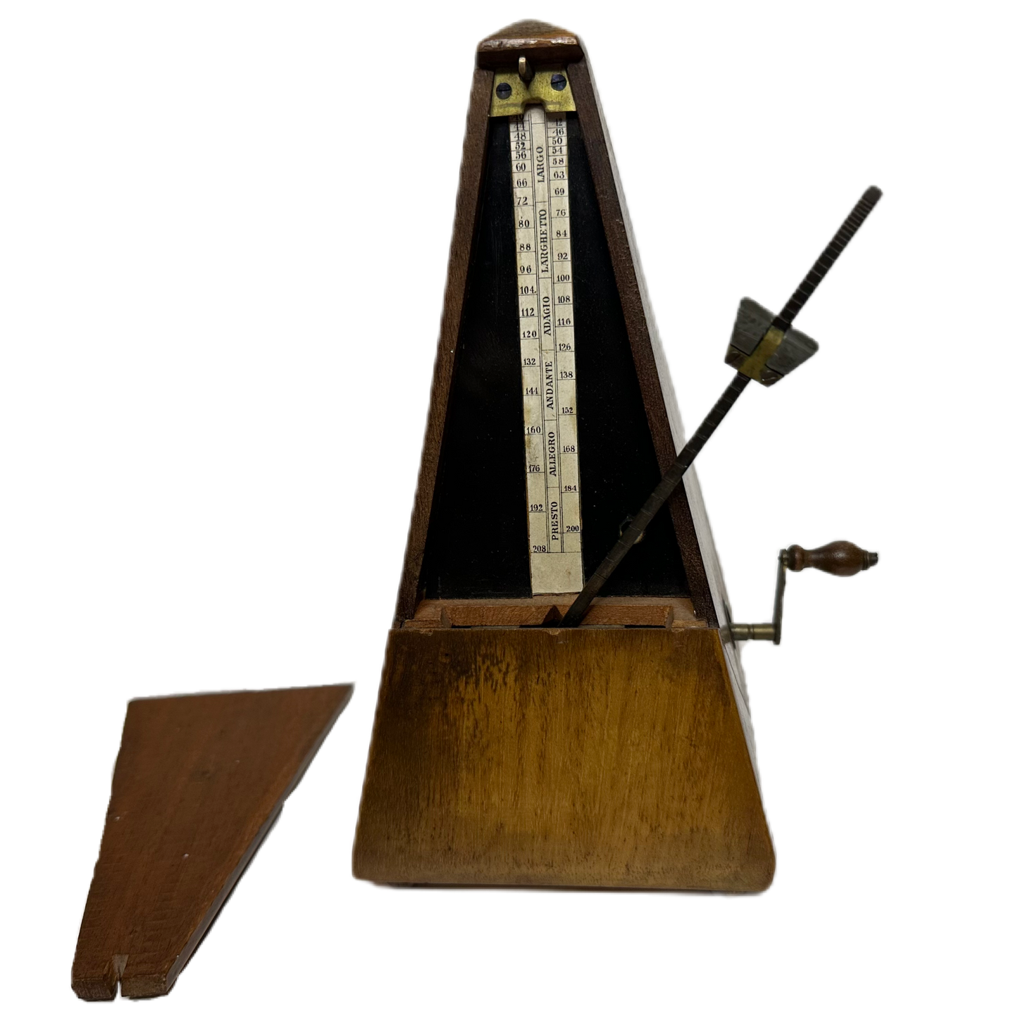 Pyramidformad metronom i mörkt trä från Maelzel.