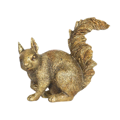 Ekorre i sittande position i en antik guldfärg från A lot Decoration.