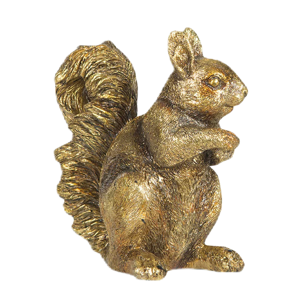 Ekorre i stående position i en antik guldfärg från A lot Decoration.