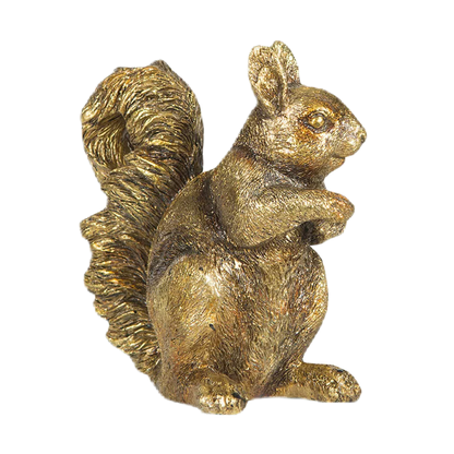 Ekorre i stående position i en antik guldfärg från A lot Decoration.