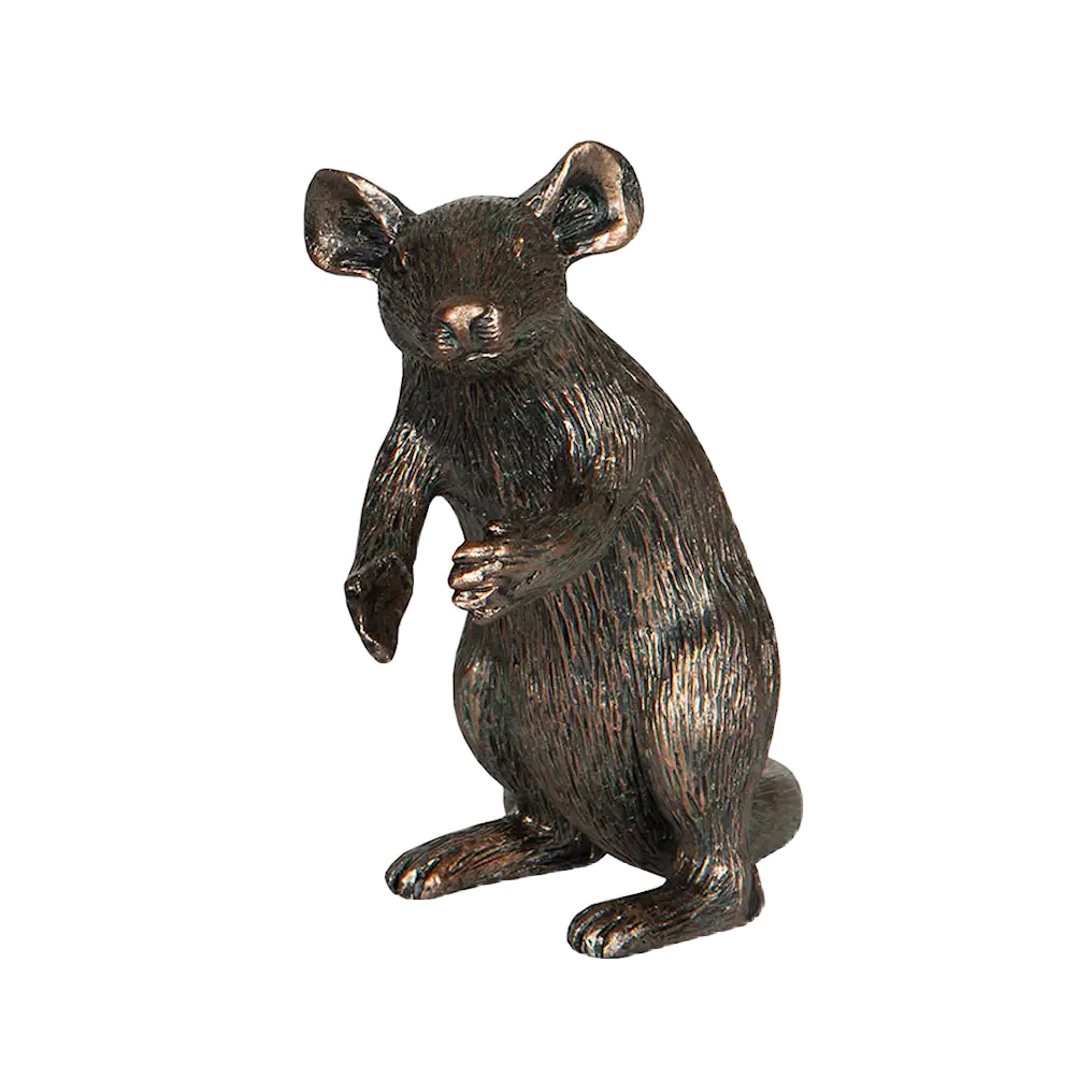 Gyllenbrun dekoration från A lot Decoration föreställandes en stående mus.