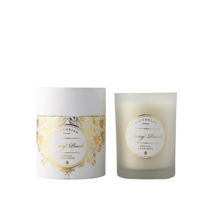 Doftljus Roundbox från Victorian med en doft av Juicy Peach.