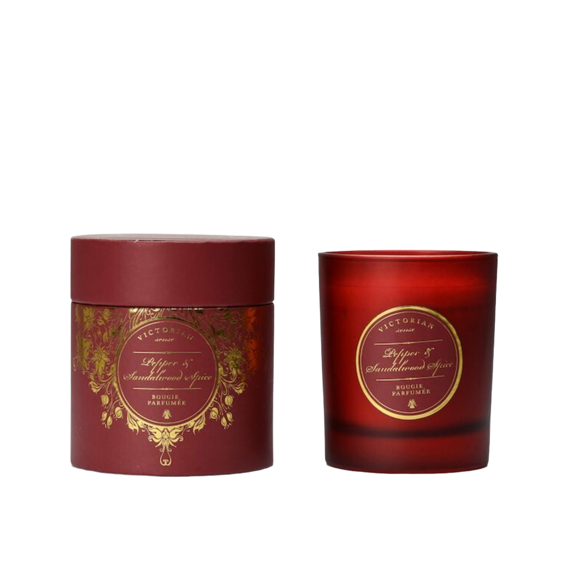 Doftljus Roundbox från Victorian med en doft av Pepper & Sandalwood Spice.