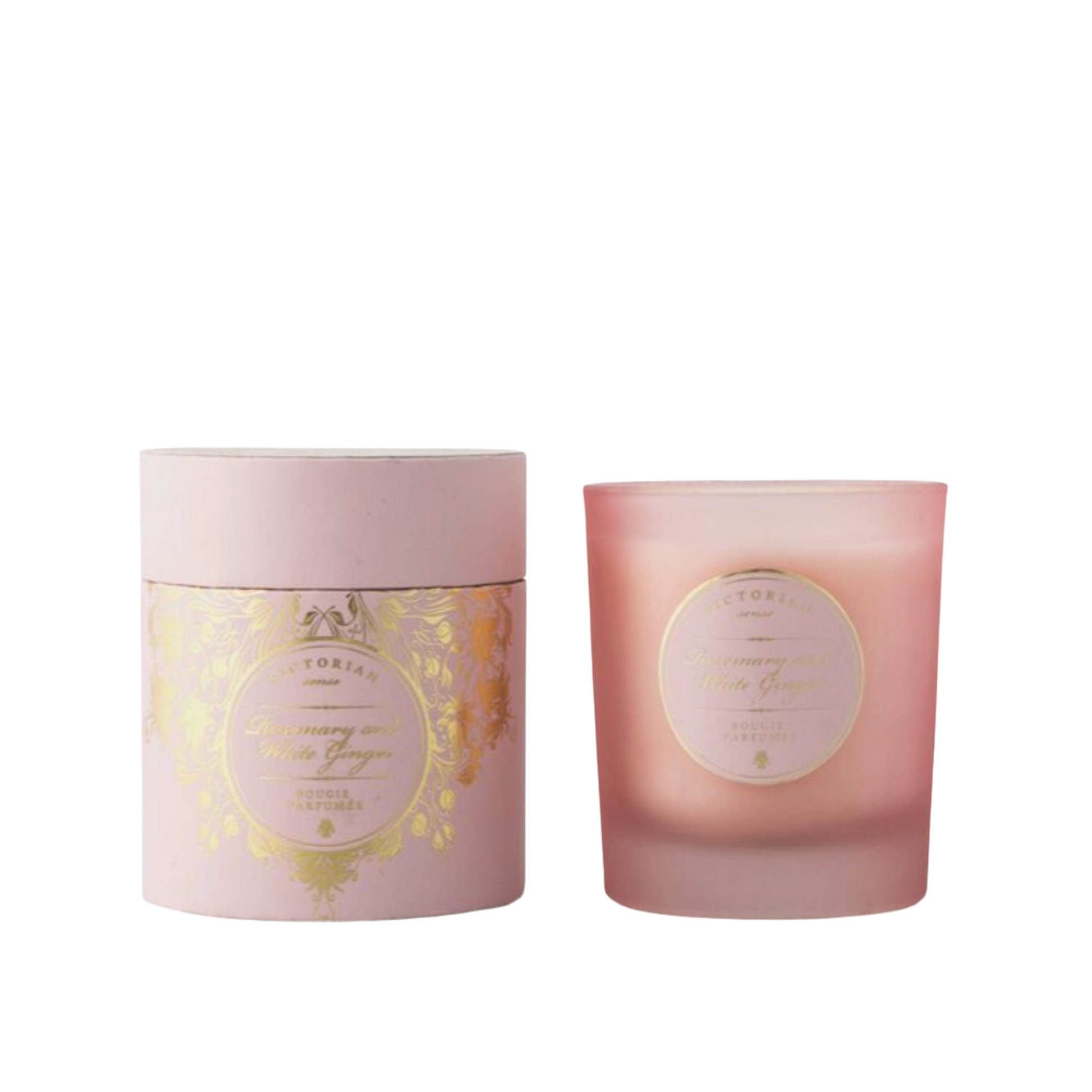 Doftljus Roundbox från Victorian med en doft av Rosemary & White Ginger.