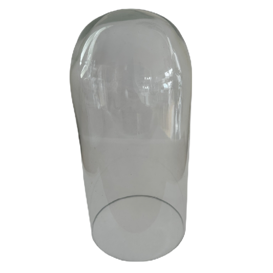 Glaskupa i transparent glas. 20 cm hög.