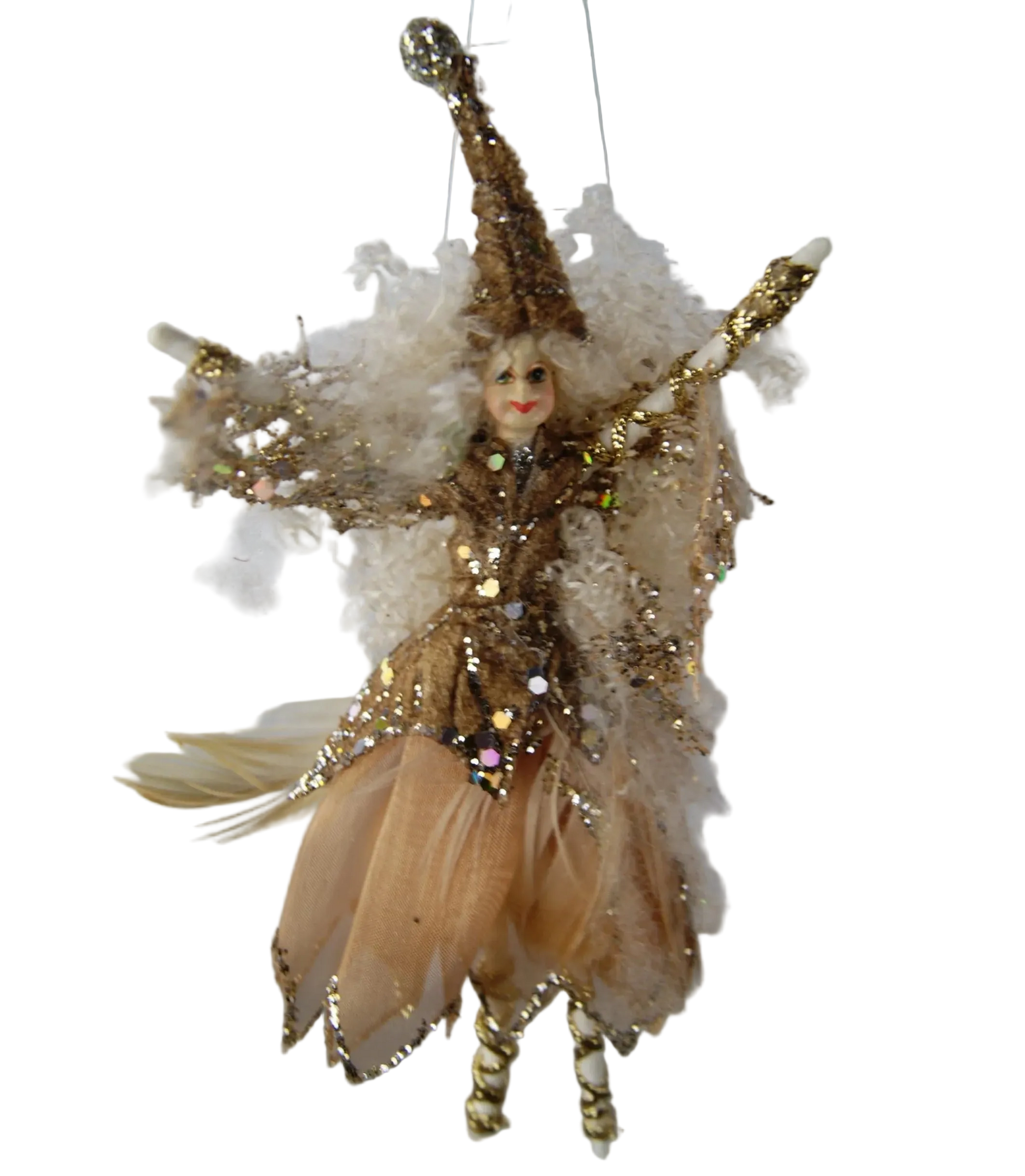 Hängande fe i bruna toner med glitter från Filipiniana.