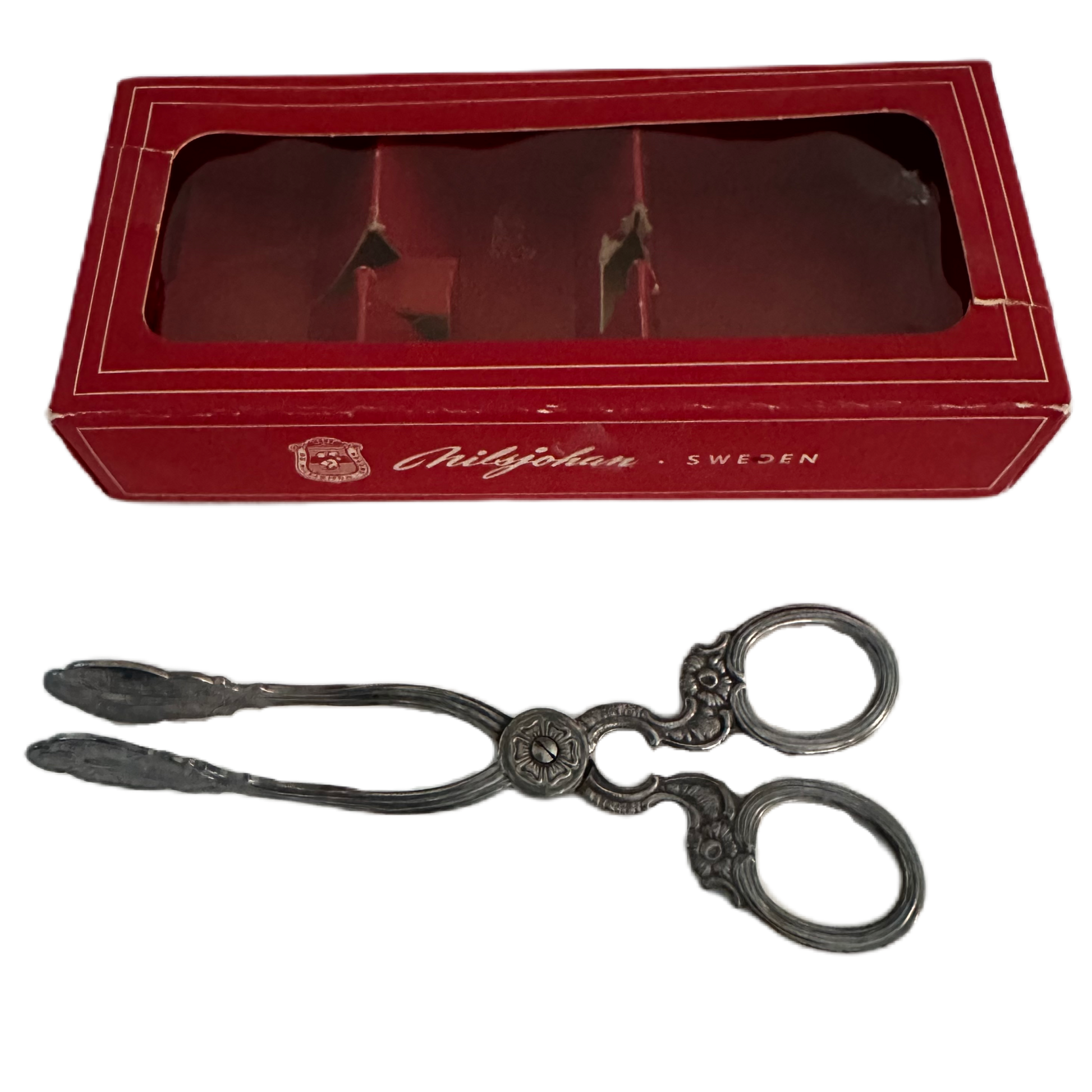 Kaktång i nysilver med originalförpackning från Nils Johans serie Amsterdam.