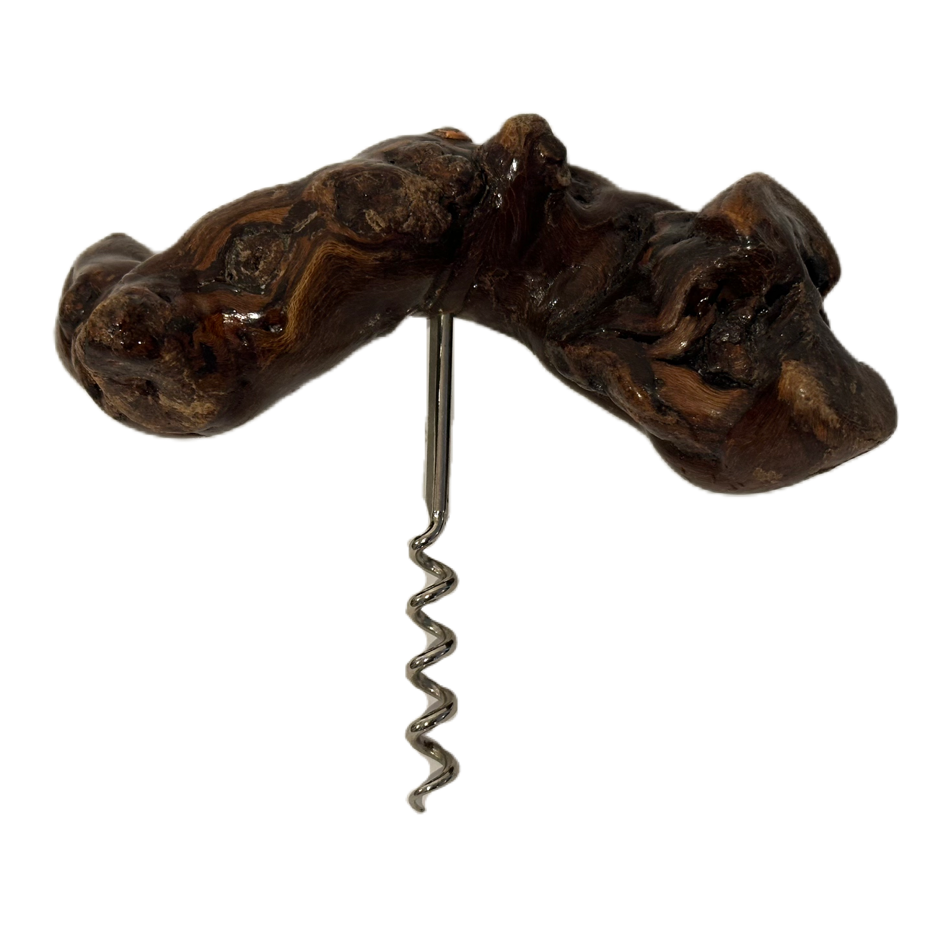 Korkskruv med handtag av en vinstock.