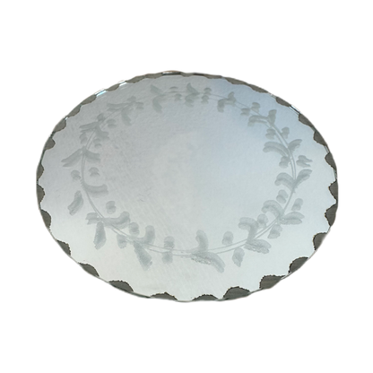 Underlägg i spegelglas med etsad ekor.