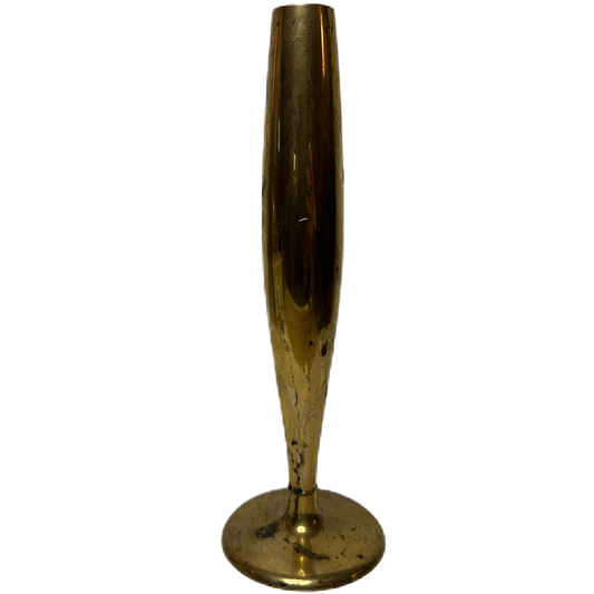 Mässingsfärgad, avlång vas i dirigold.